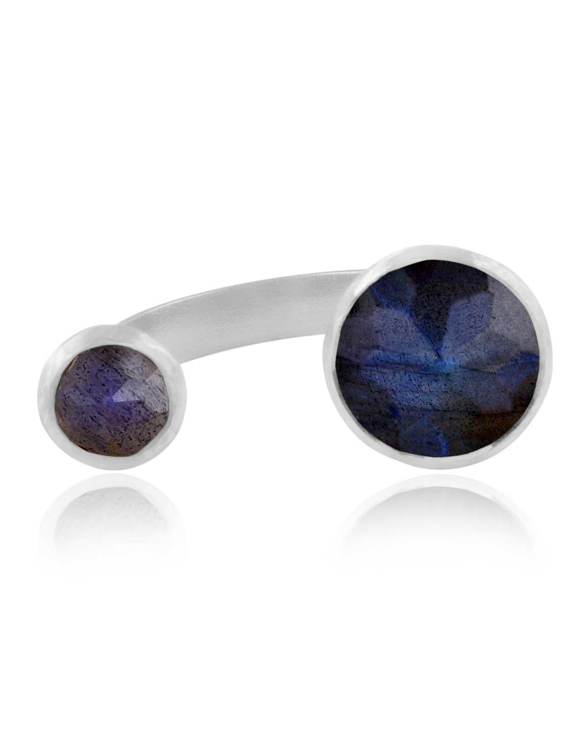 Indi Labradorite Gemstone Sterling Silver Ring - Moon London