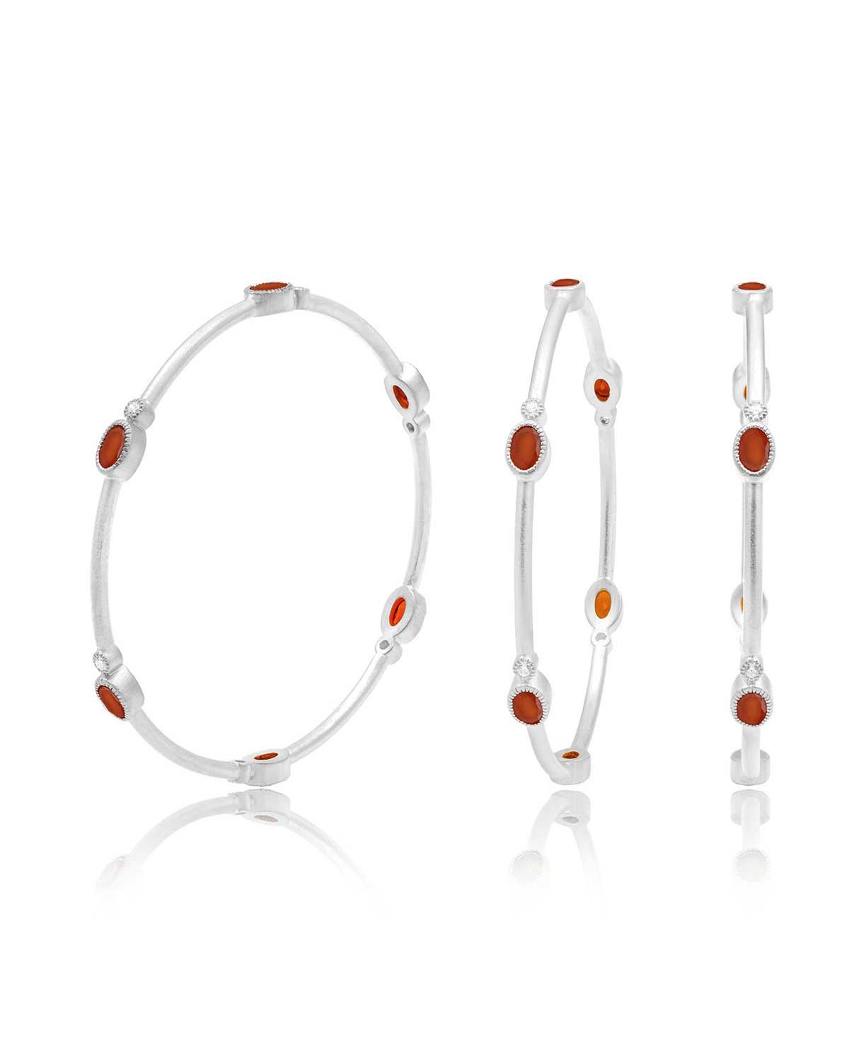 Mix & Match Gemstone Silver Bangles - Moon London