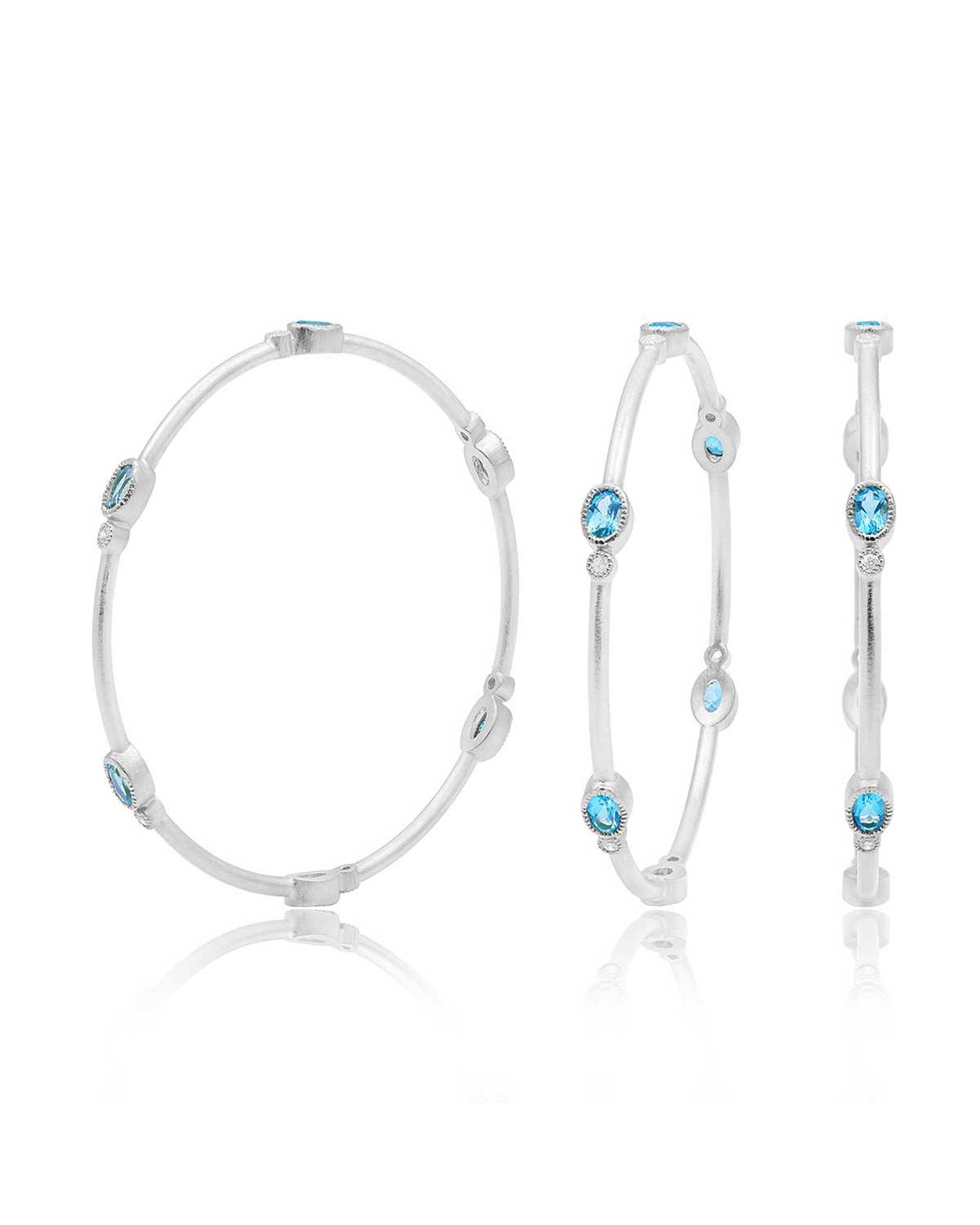 Mix & Match Gemstone Silver Bangles - Moon London