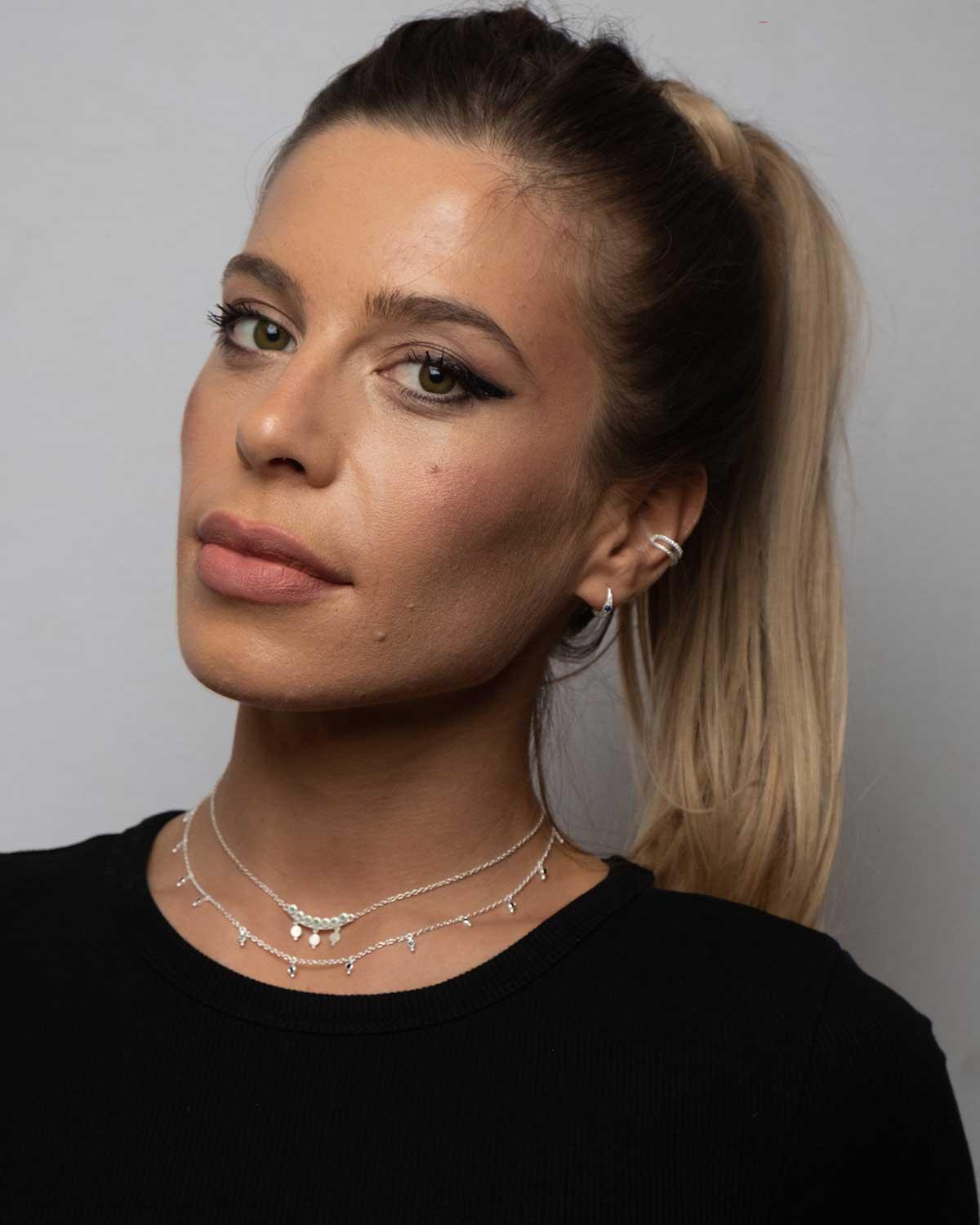 Super Paver Amethyst Silver Necklace - Moon London