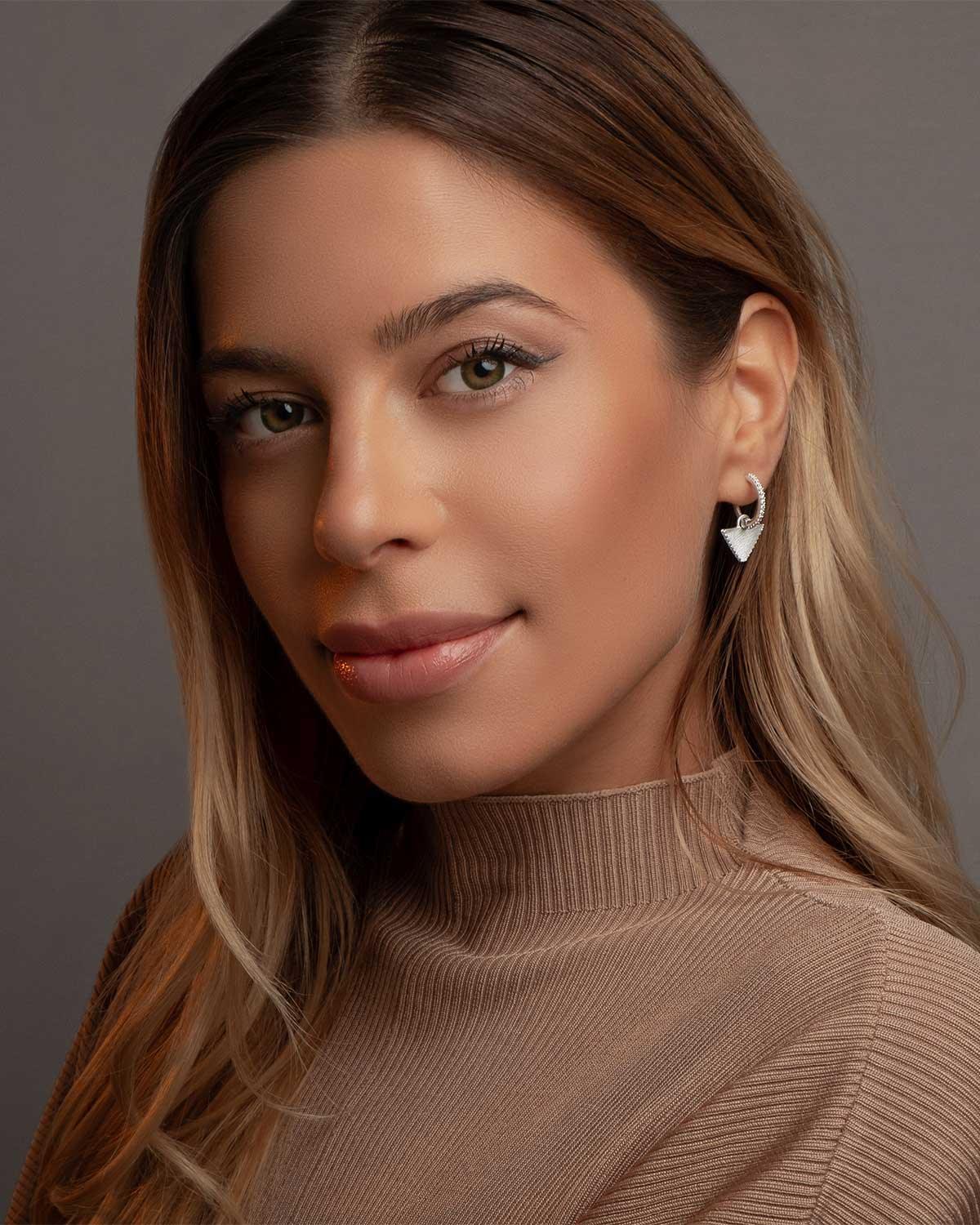 Infrequent small Hoop Silver Earrings - Moon London