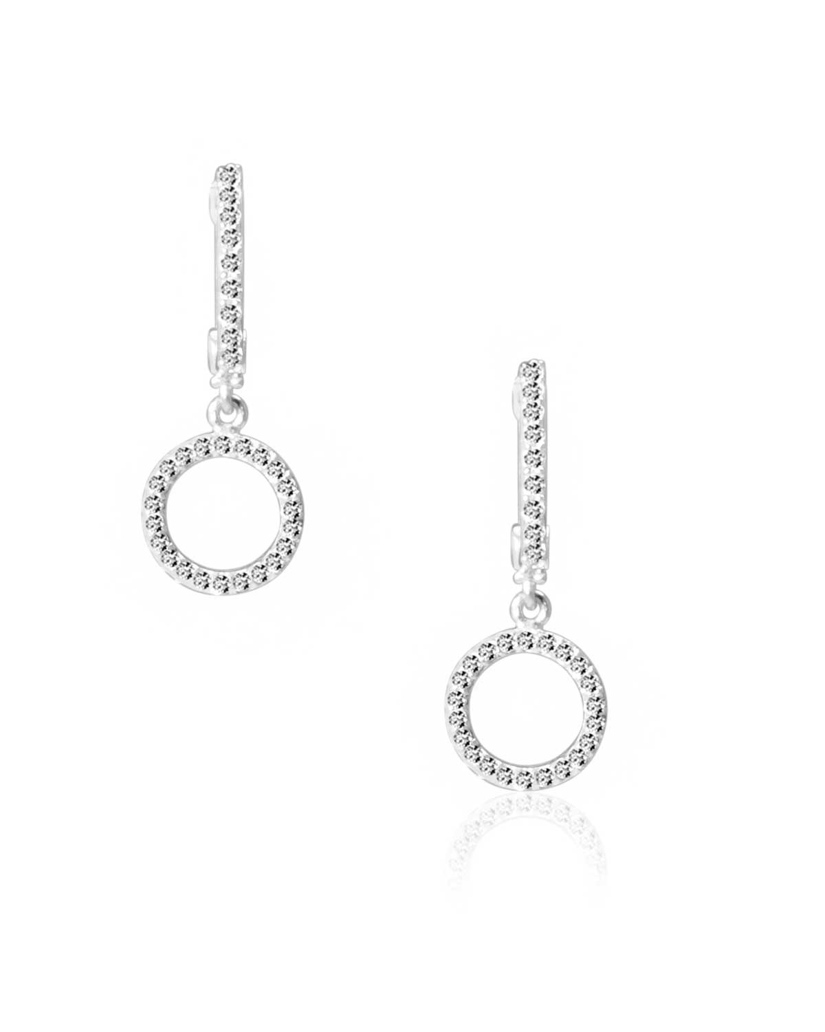 Gleam Uplifting Silver Huggies - Moon London