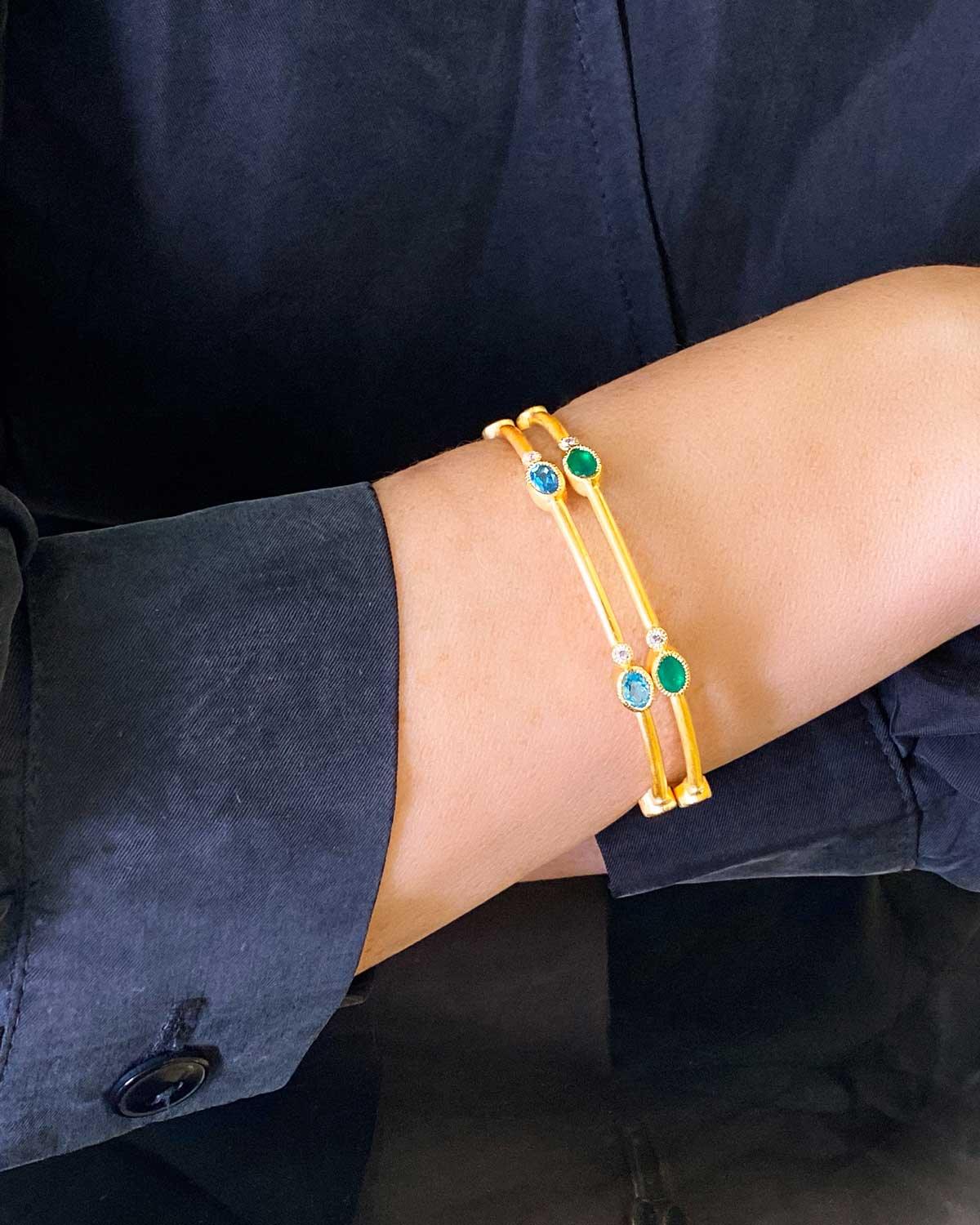 Mix & Match Gemstone Gold Bangles - Moon London