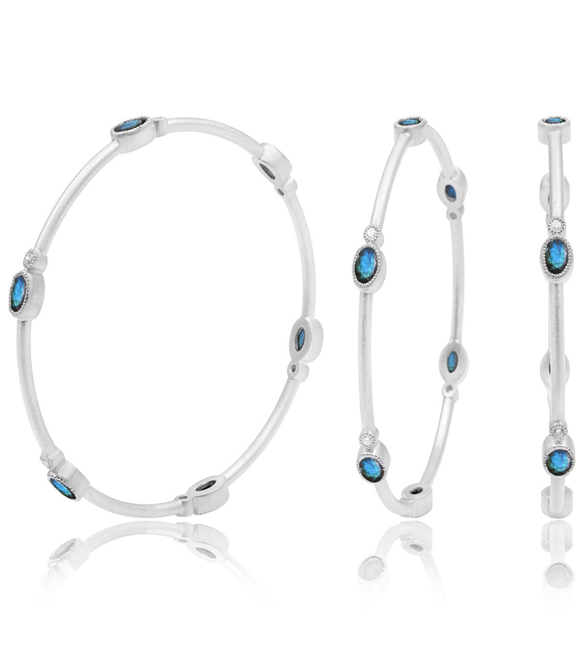 Mix & Match Gemstone Silver Bangles - Moon London