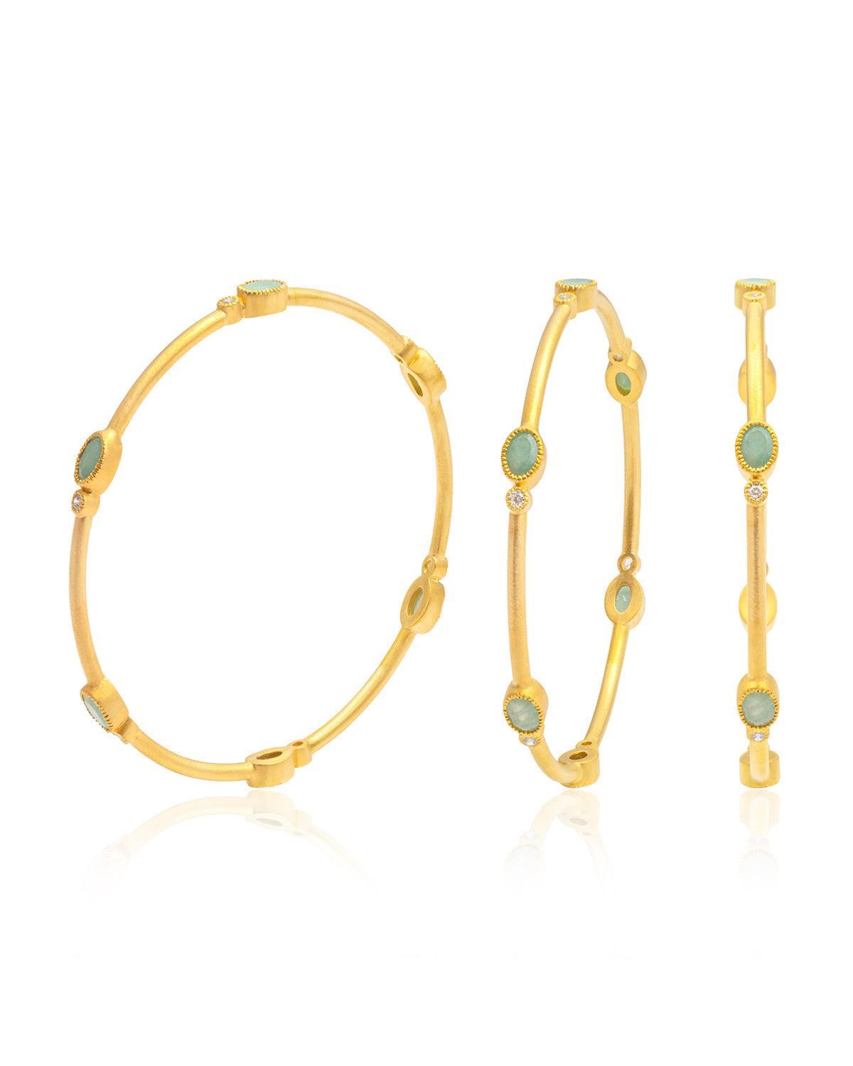Mix & Match Gemstone Gold Bangles - Moon London