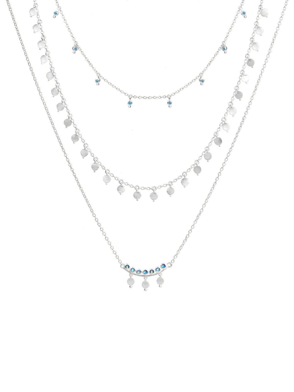 Super Paver Turquoise Silver Necklace - Moon London