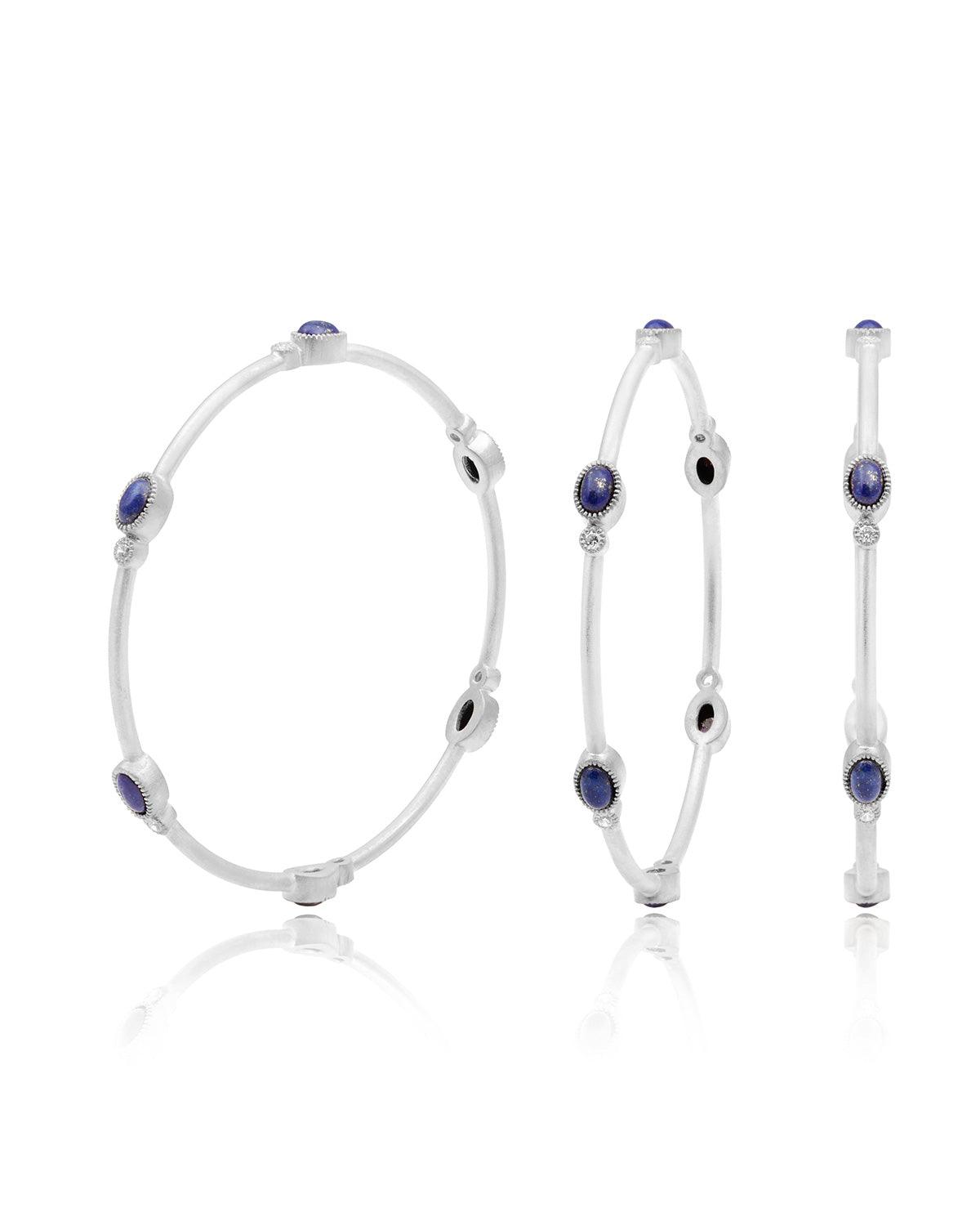 Mix & Match Gemstone Silver Bangles - Moon London