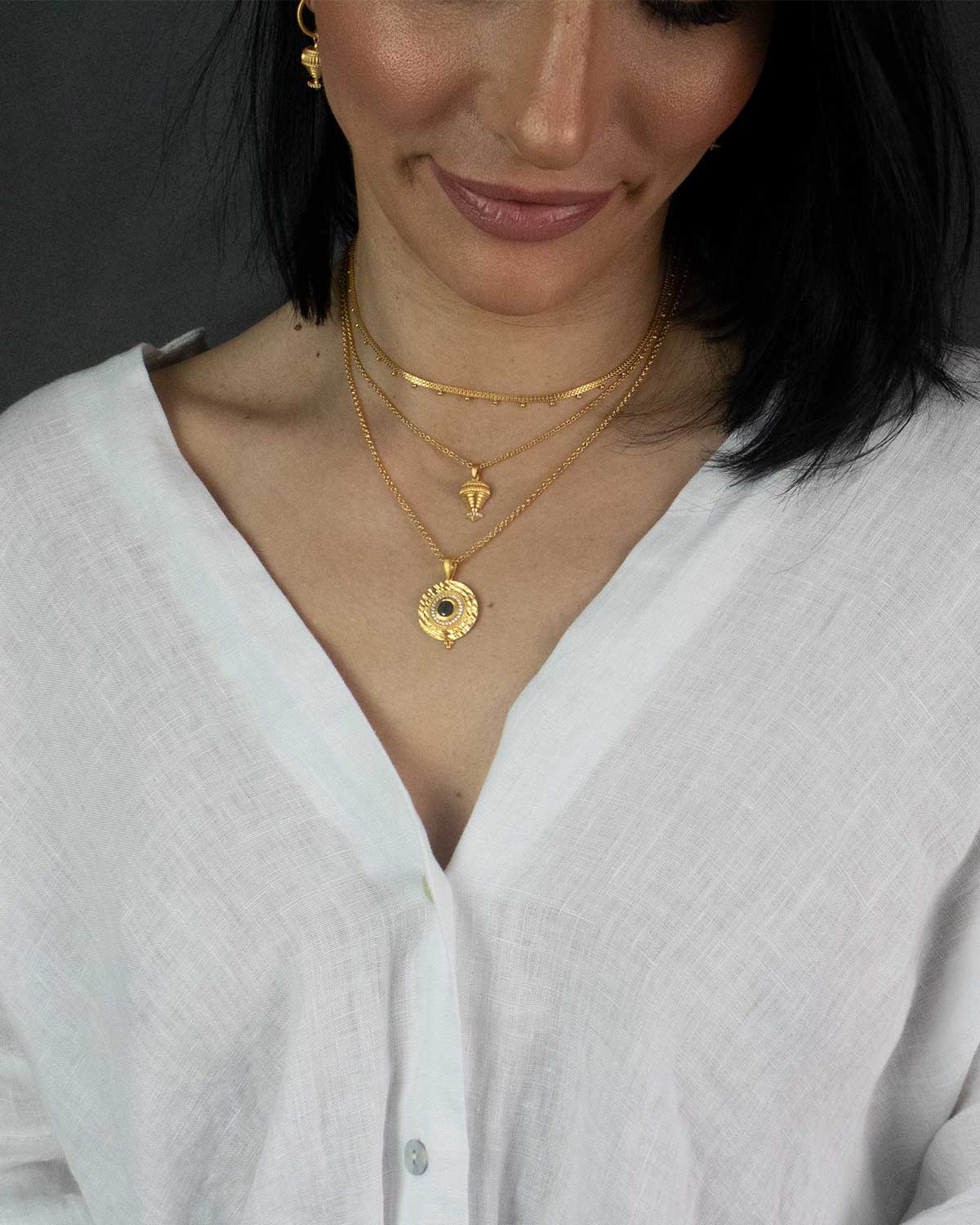 Mesi Labradorite & Aqua Gold Necklace - Moon London