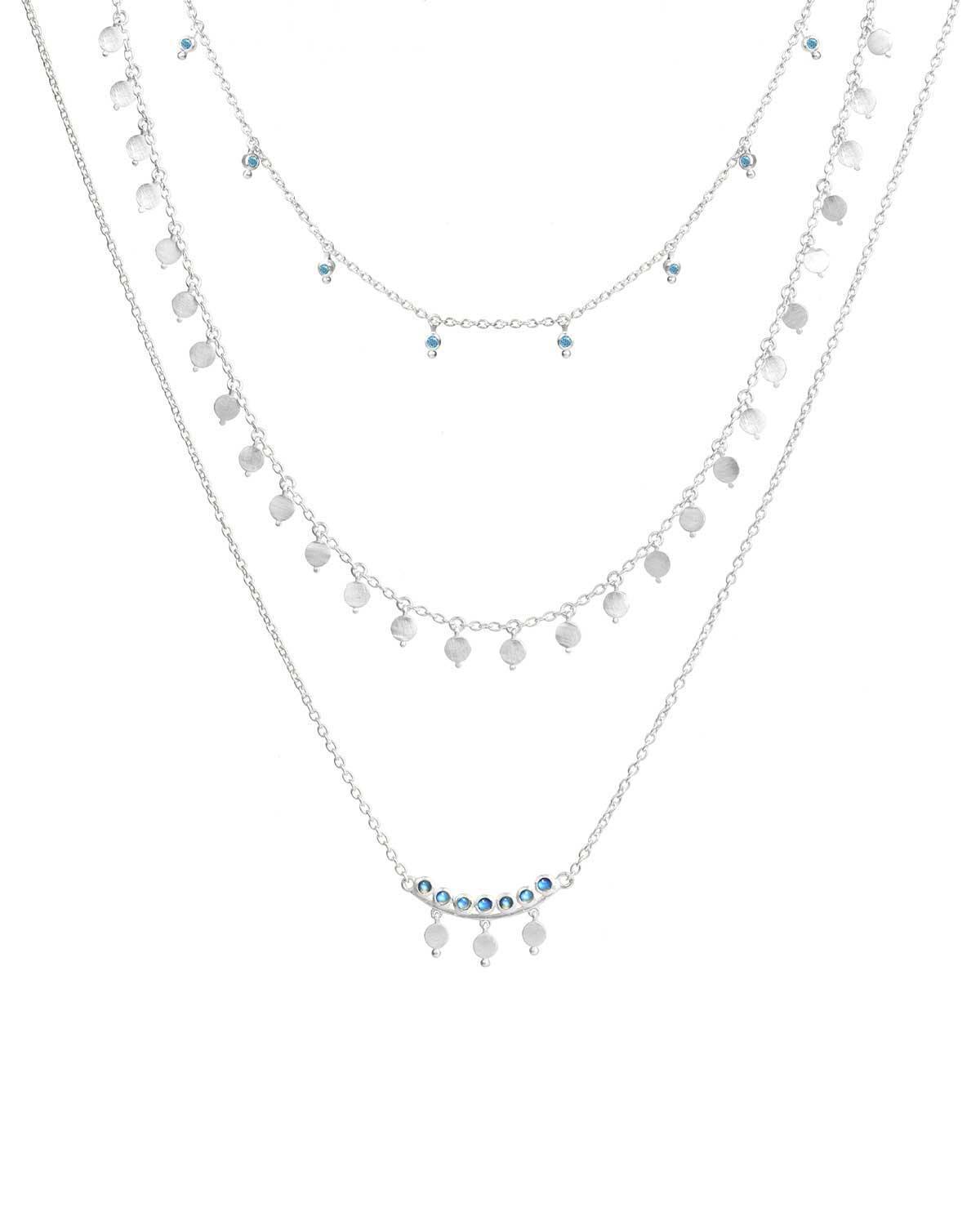 Exceptionally Cute Mini Disk Silver Choker Necklace - Moon London