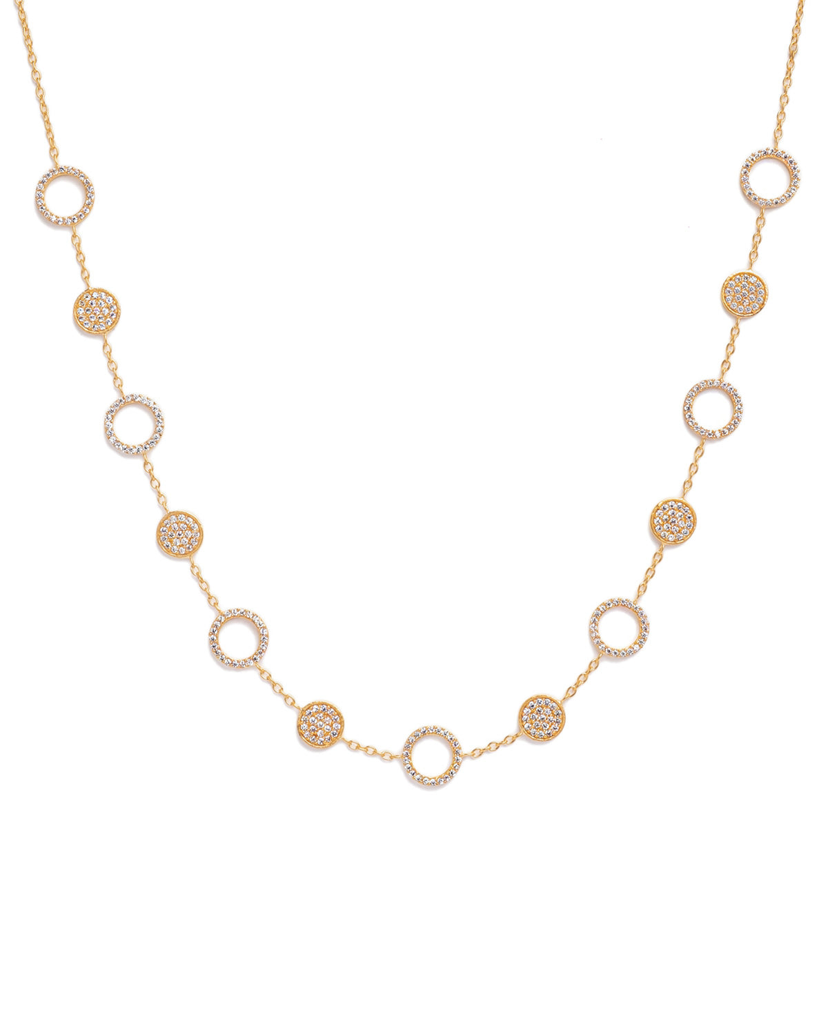 Glimmering Crystals Gold Vermeil Necklace - Moon London