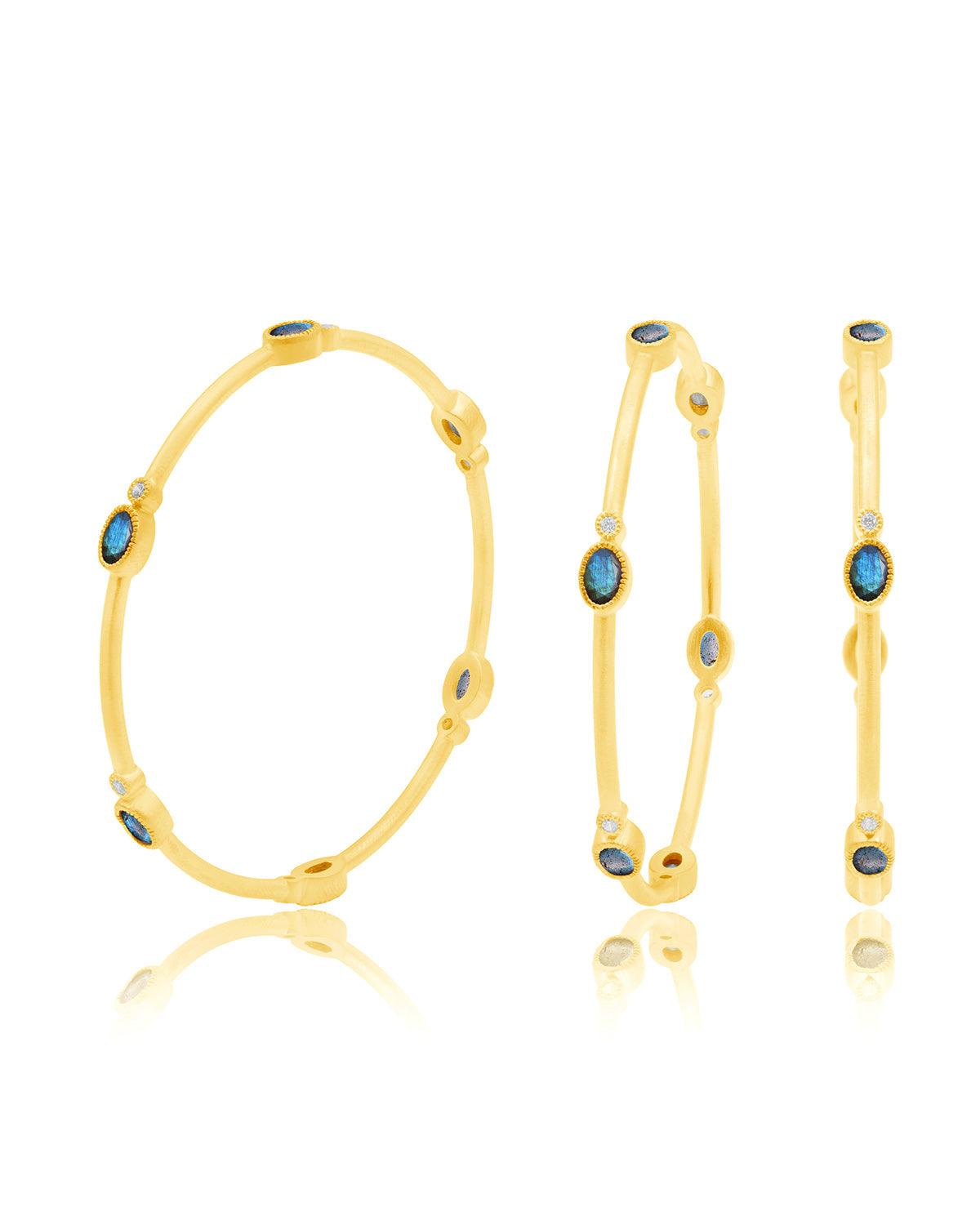 Mix & Match Gemstone Gold Bangles - Moon London