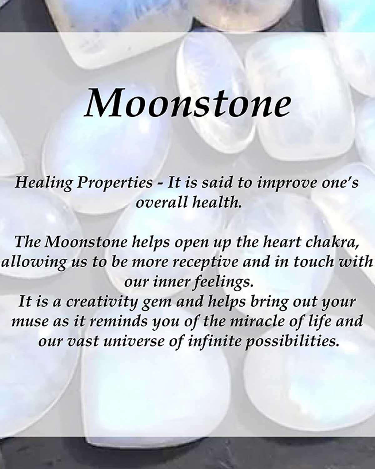 Rainbow sheen detail of moonstone gemstones in gold necklace