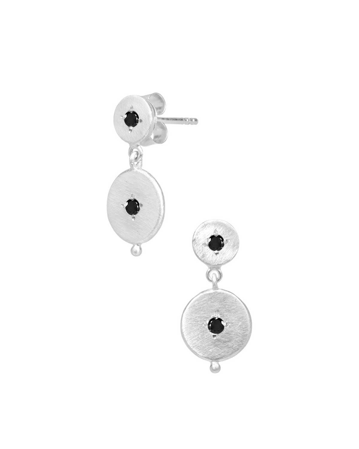 Lightweight silver drop earrings with multiple gemstone details