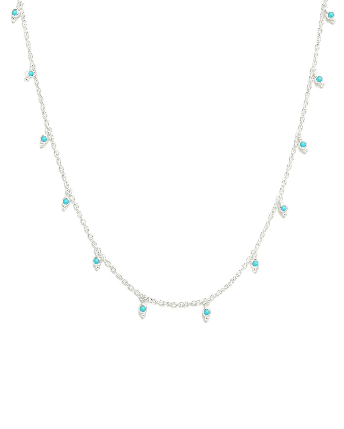 Super Paver Turquoise Silver Necklace - Moon London