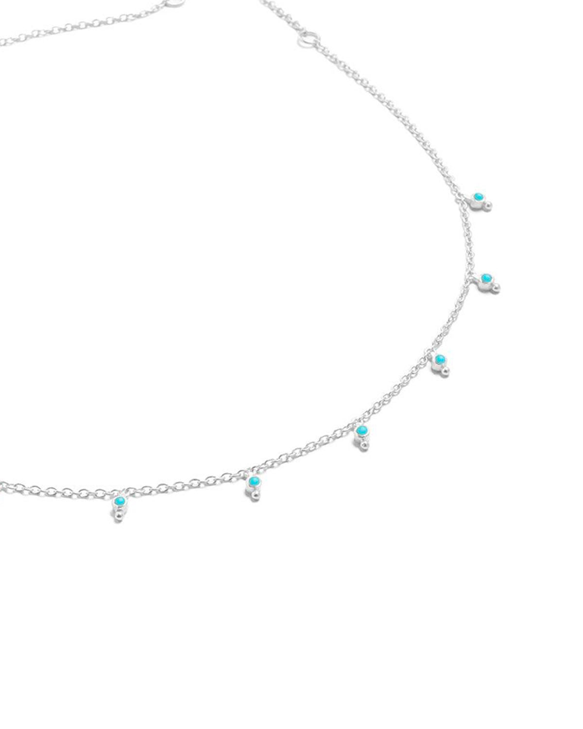 Super Paver Turquoise Silver Necklace - Moon London