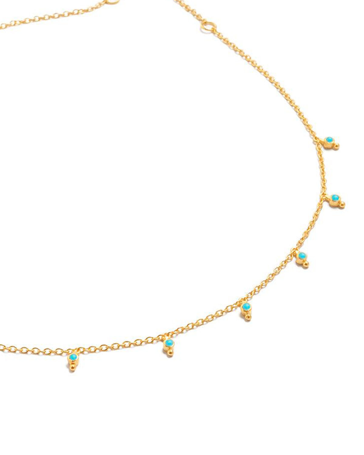 Super Paver Turquoise Gold Necklace - Moon London