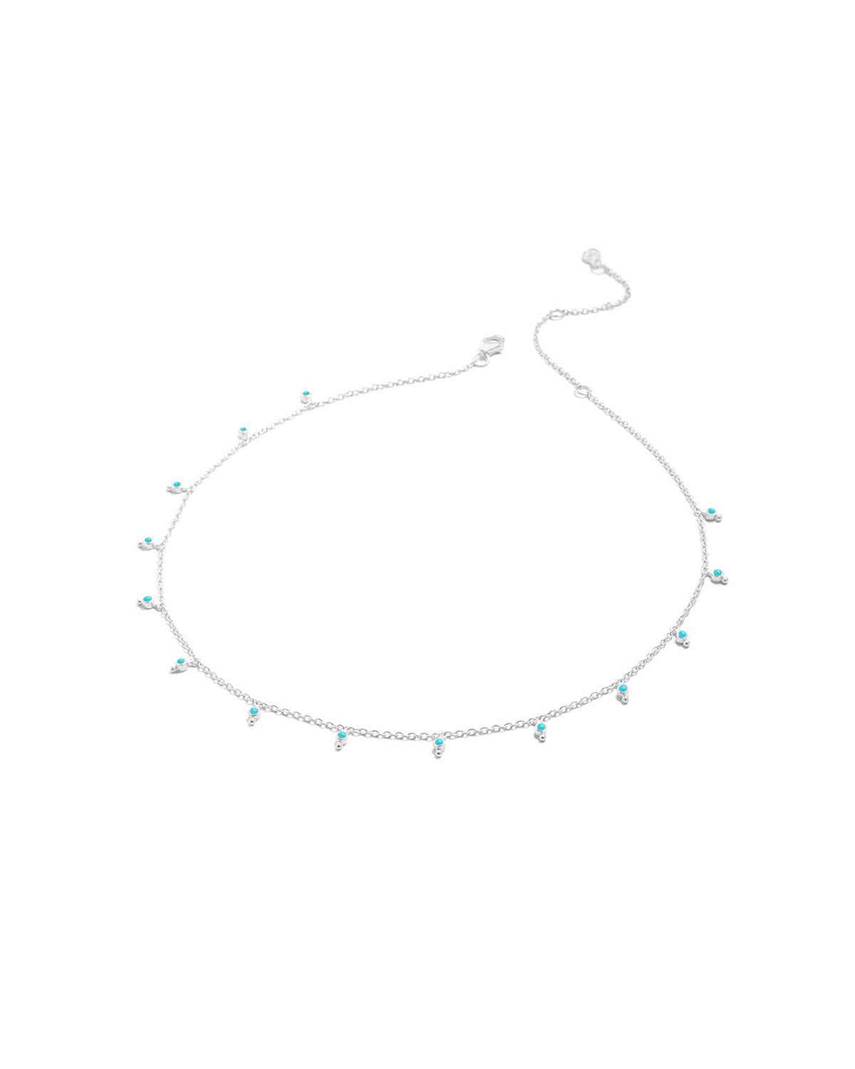 Super Paver Turquoise Silver Necklace - Moon London