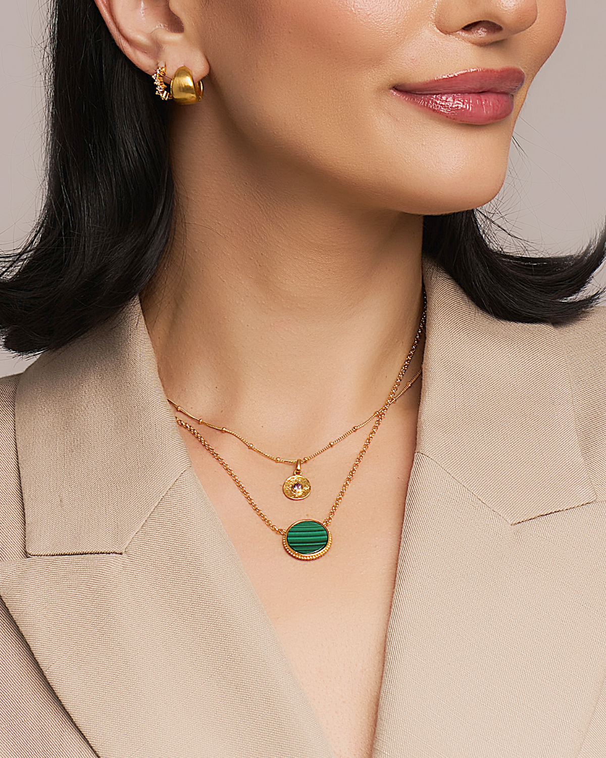 "Tranquillity" Malachite Gold Necklace