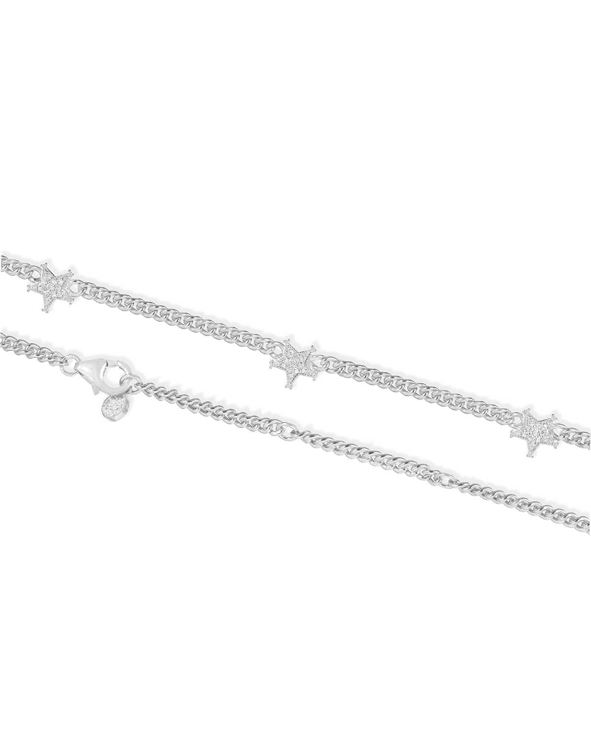"Star" Silver Choker Adjustable Necklace
