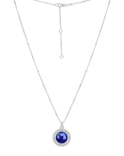 Elegant Lapis Lazuli Circular Silver Necklace