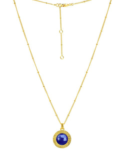 Elegant Lapis Lazuli Circular Gold Necklace