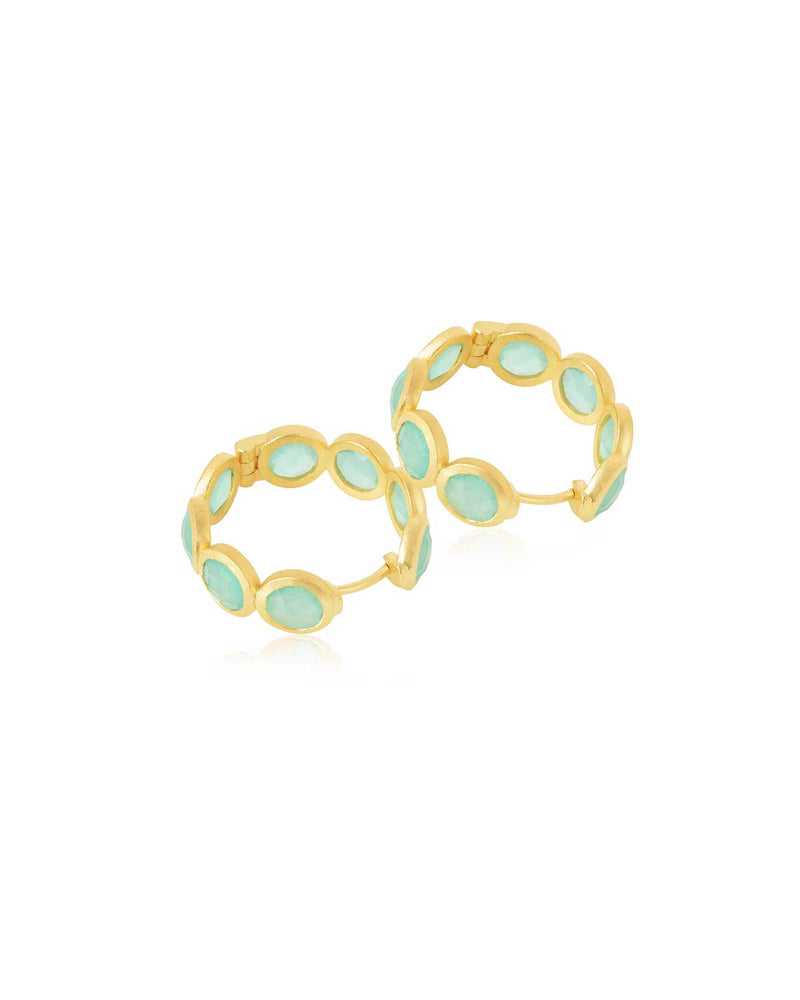 ‘The Amalthea’ Aqua Gold Hoops