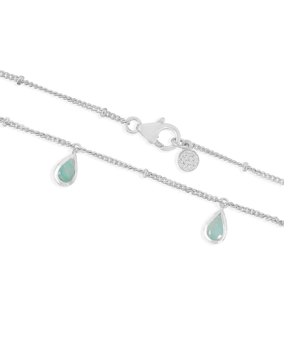 Amazonite Sterling Silver Tear Drop Necklace