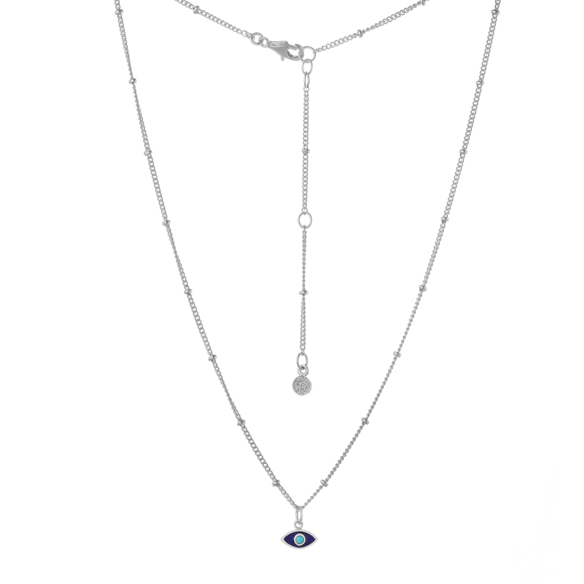 The ‘Nazar’ Eye Collection Silver Necklace - Moon London