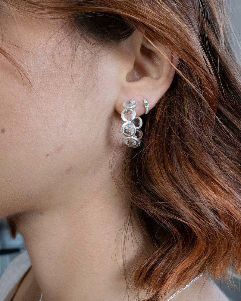 The Amalthea’ Crystal Silver Hoops
