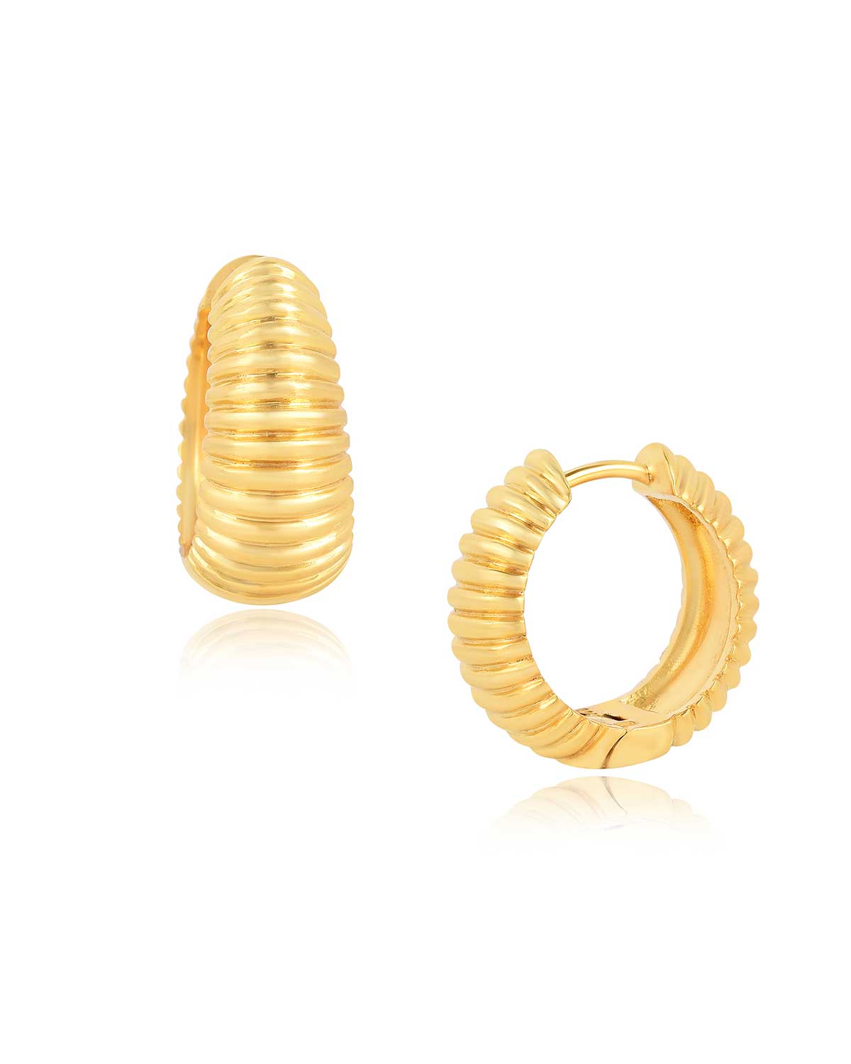 "Quirky" Mid Size Gold Hoops