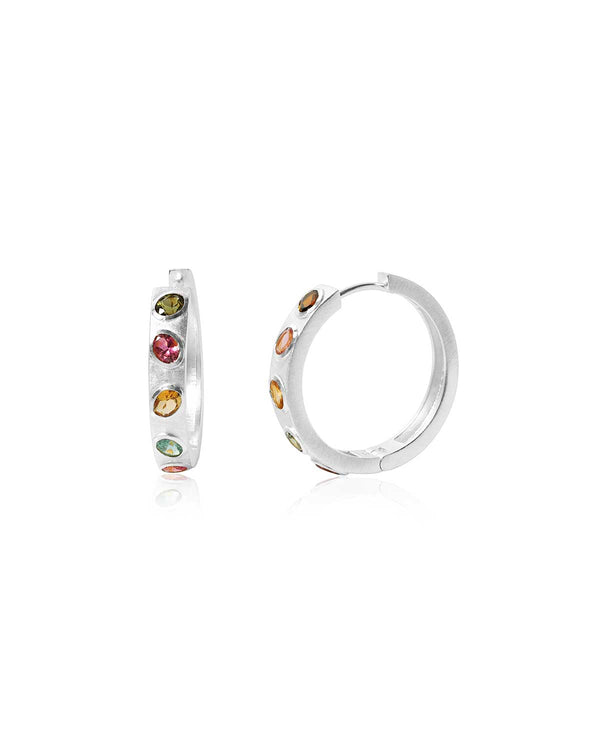 The Infinity’ Mix Tourmaline Silver Hoops