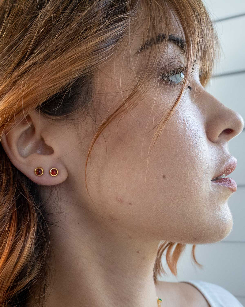 The Dwarf Garnet Stud Earrings