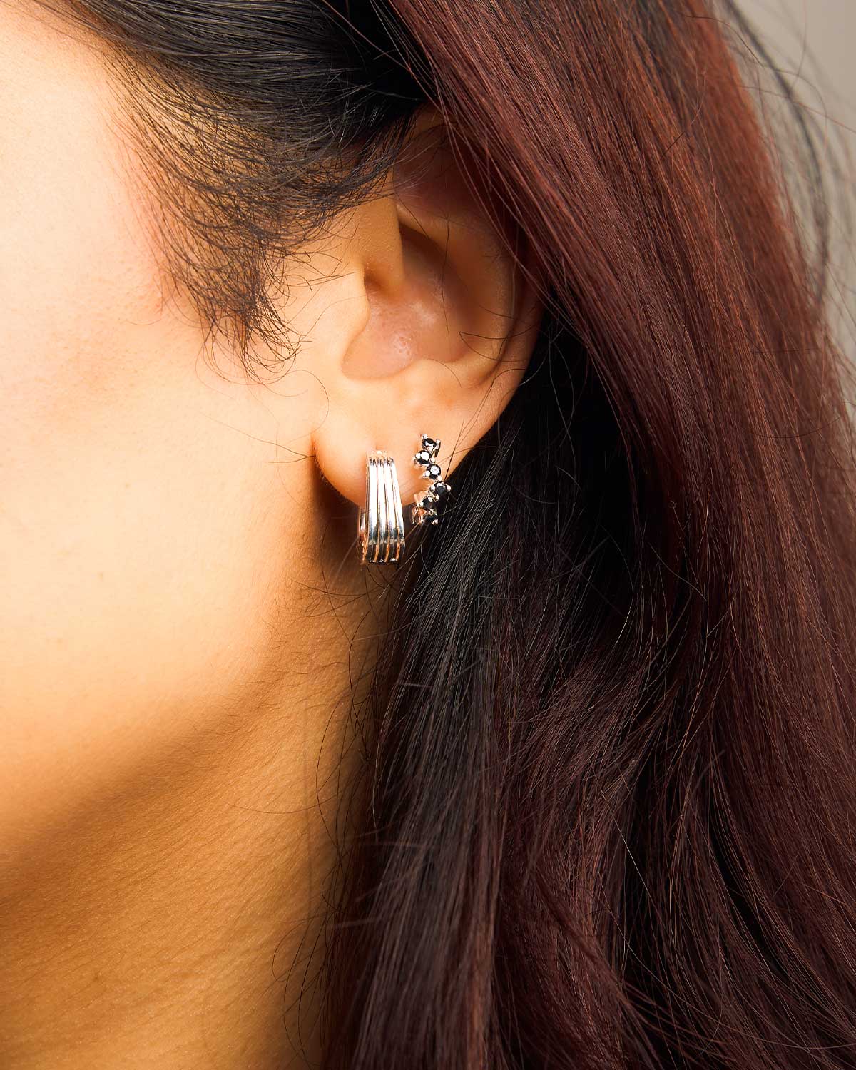 Bold "You" Shap Sterling Silver Mid size Hoops