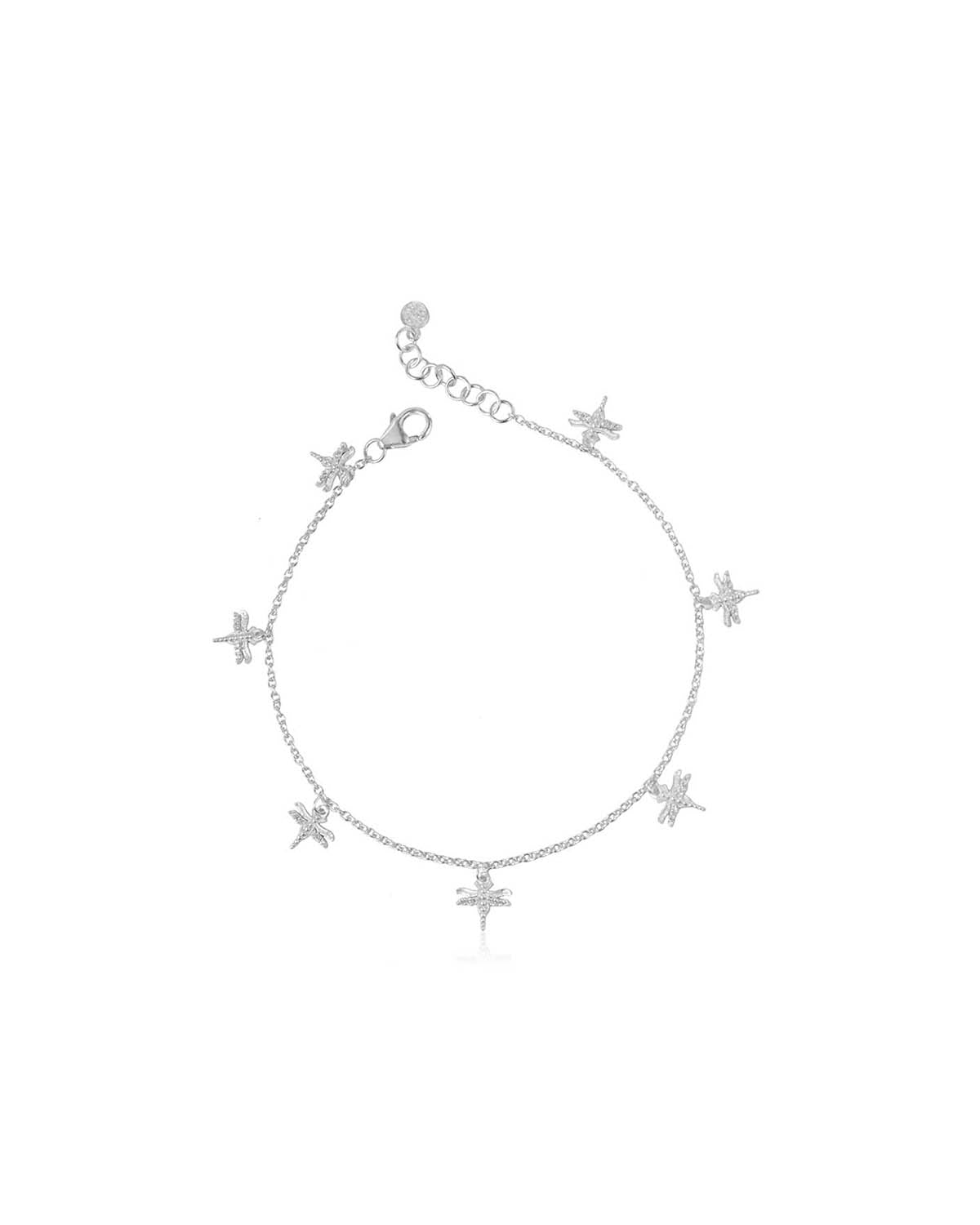 Adorable Dragonfly Silver Anklet - Moon London