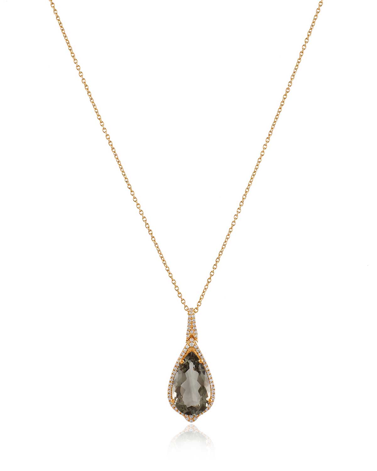 Lush Green Amethyst Gemstone Gold Necklace - Moon London