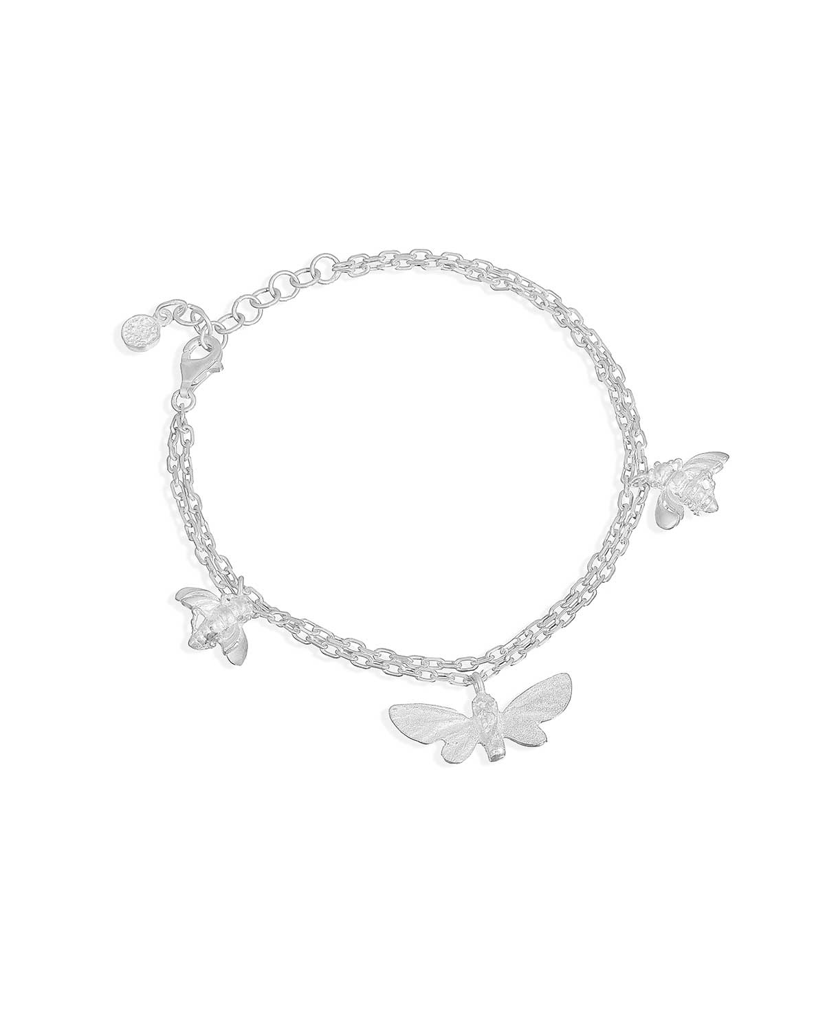 "Joy" Butterfly & Bee Silver Bracelet