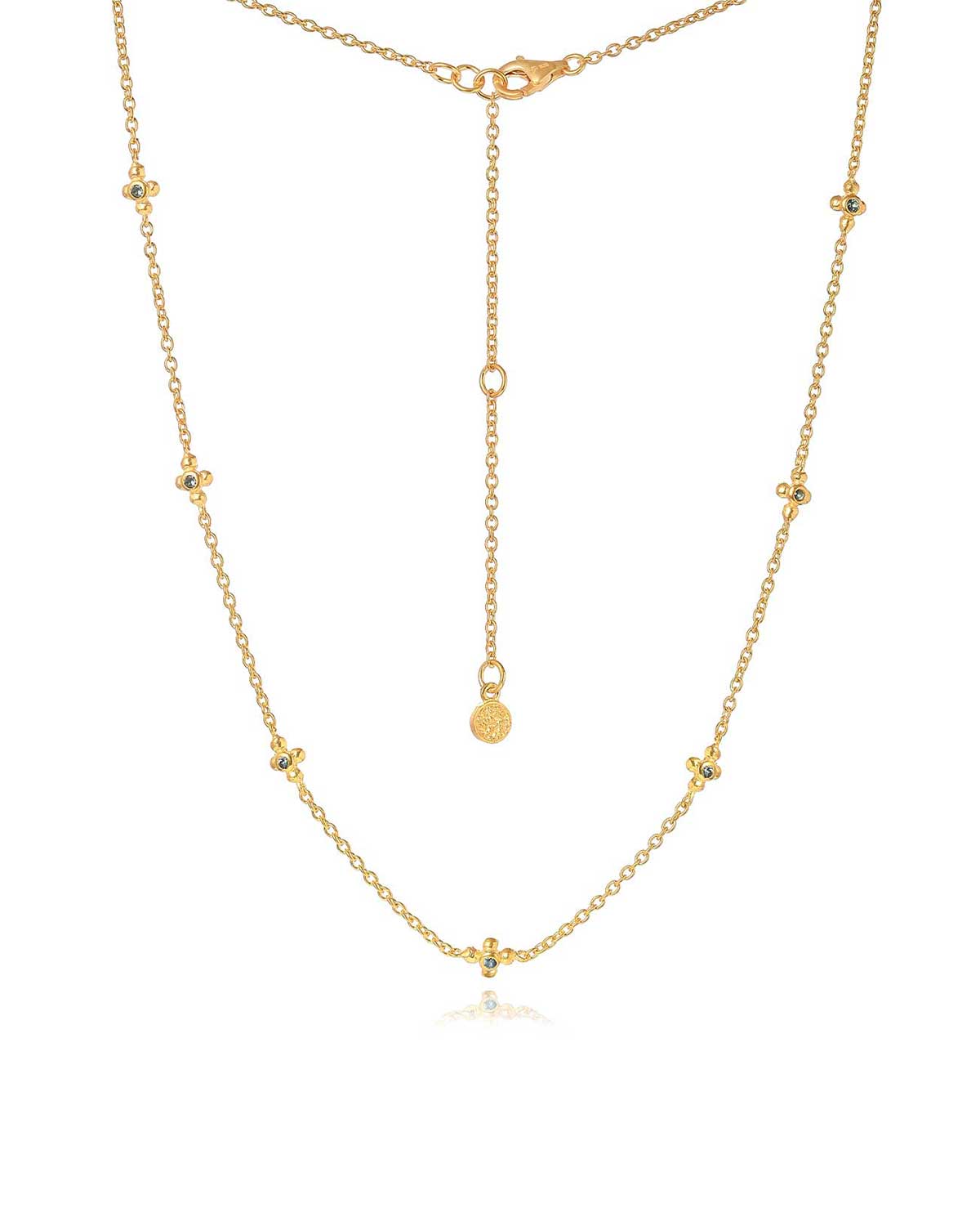 Mini Blue Topaz Gold Vermeil Adjustable Necklace