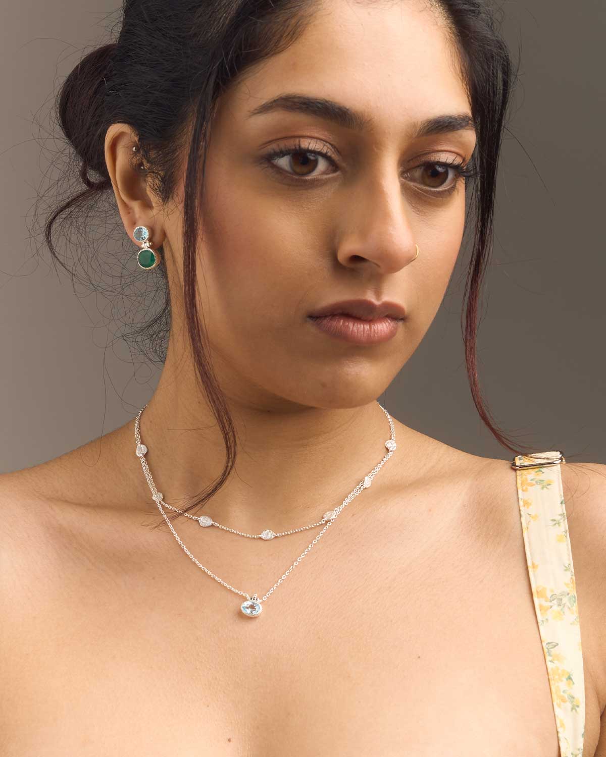 Mini Sterling Silver Disk Adjustable Necklace