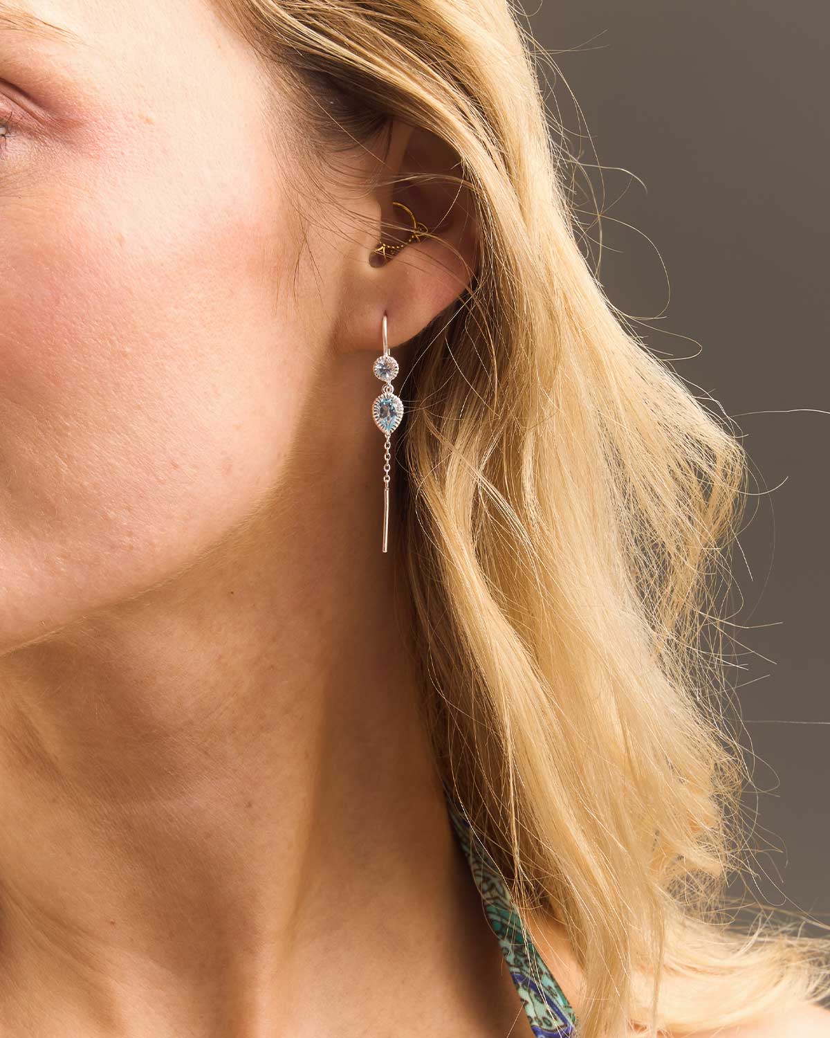 "Poseidon" Blue Topaz Sterling Silver Earrings