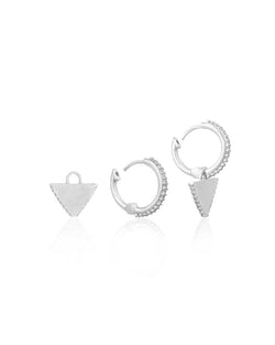 Infrequent small Hoop Silver Earrings