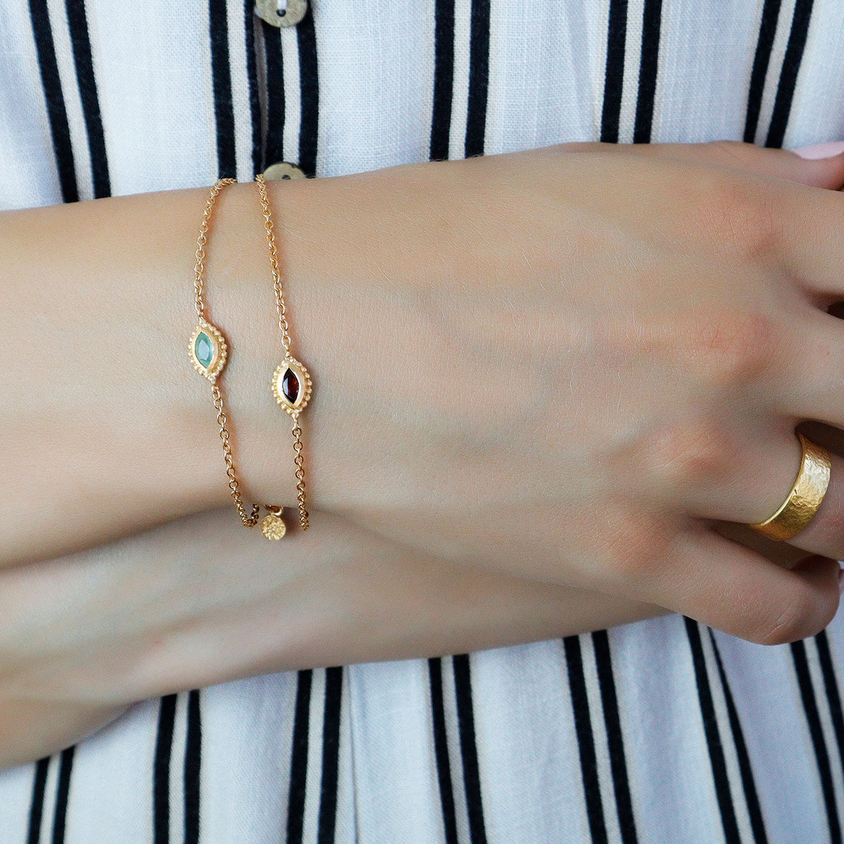 The ‘Nazar’ Eye Collection Silver Bracelet - Moon London