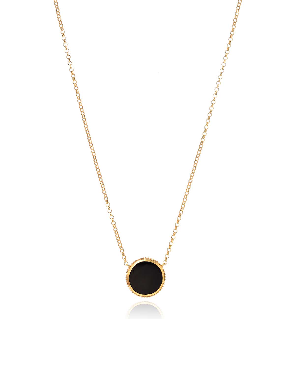 "Tranquillity" Black Spinel Gold Necklace