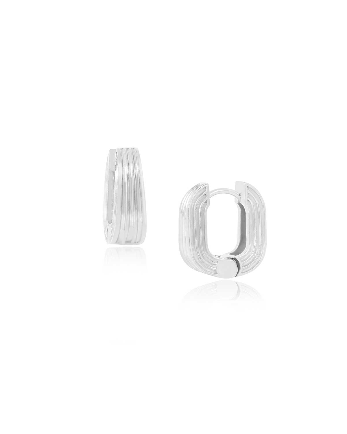 Bold "You" Shap Sterling Silver Mid size Hoops