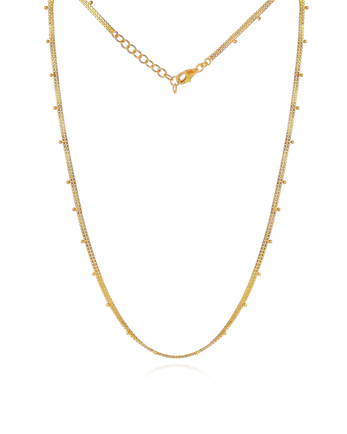Gold vermeil necklace with tiny handmade bead detailing