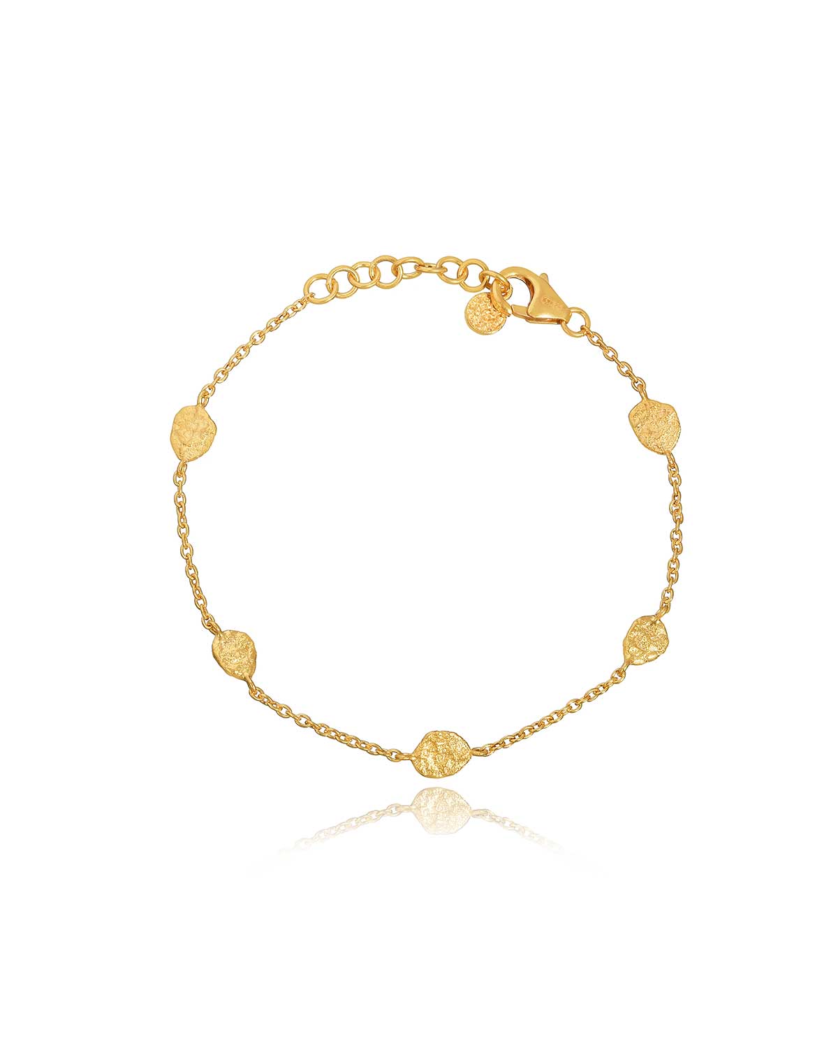 Mini Gold Vermeil Disk Adjustable Bracelet