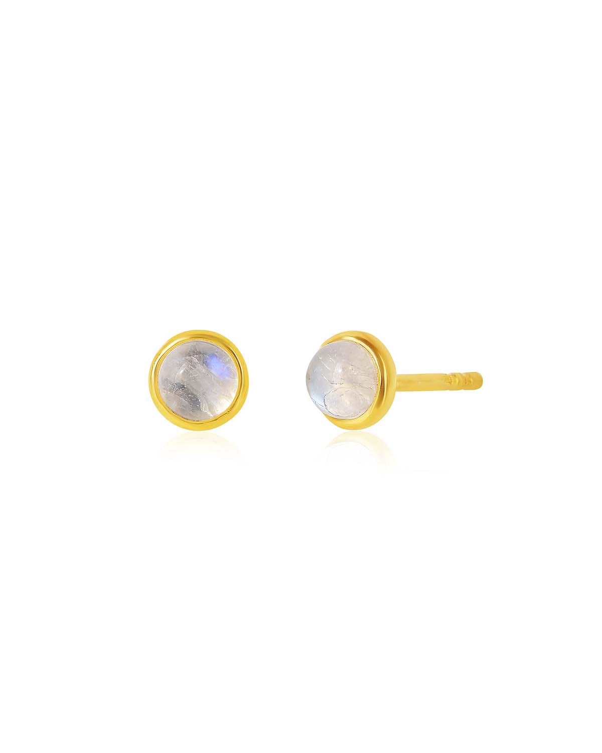 Moonstone stud earrings in a simple and classic design for everyday wear