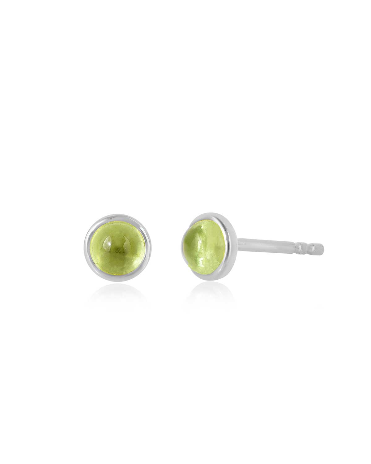 Everyday peridot stud earrings with a minimal look