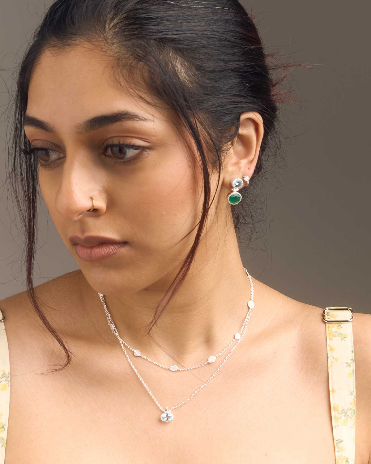 Blue Topaz Pendent Sterling Silver Necklace