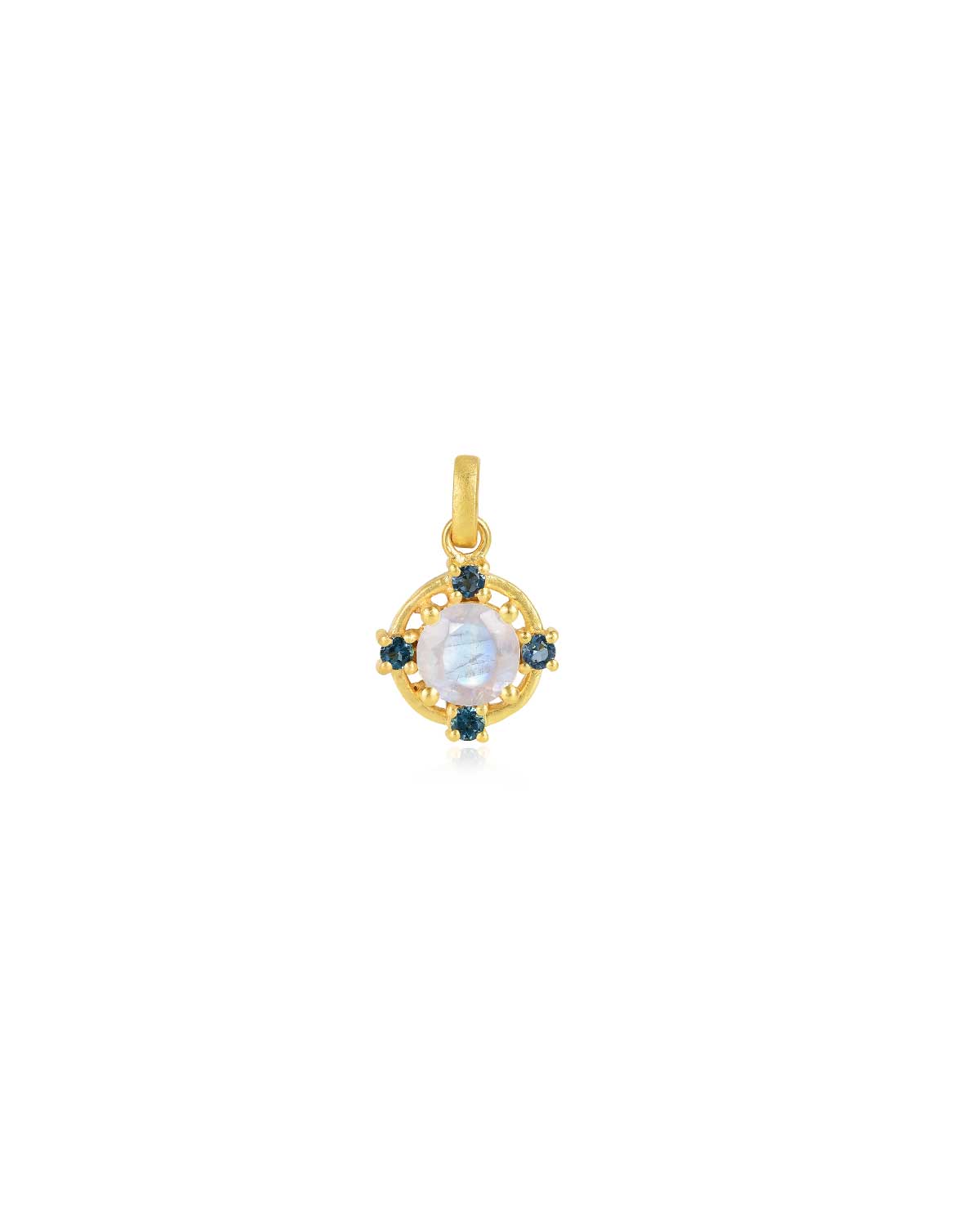 Gold necklace with polished finish and dual gemstone design