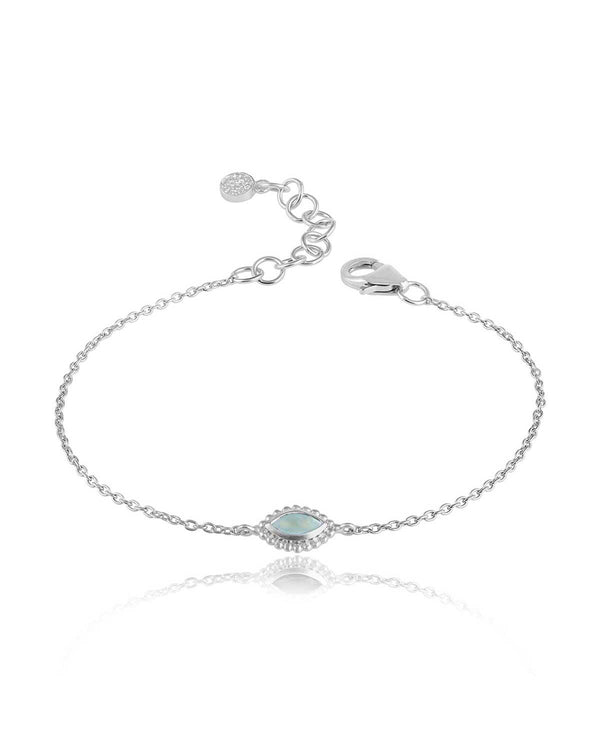 Compact Diminutive Gemstone Silver Bracelet